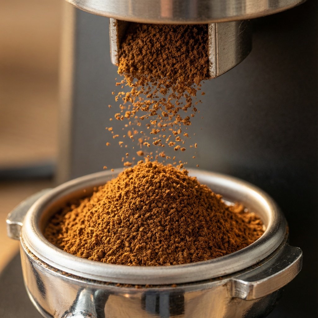 Illustration comparing burr grinder types, burr materials, and grind settings for choosing the right coffee grinder