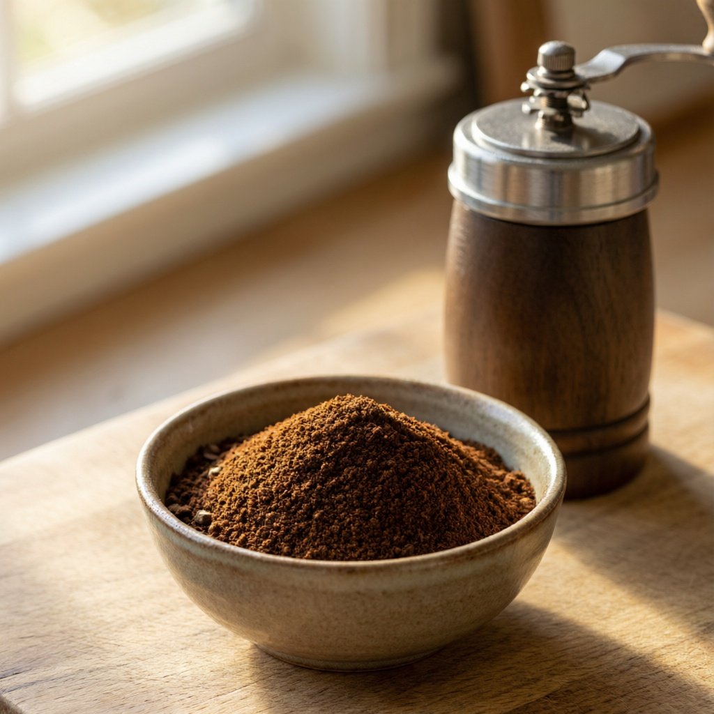 Illustration comparing burr and blade coffee grinders with decision factors like grind settings, capacity, and brewing method